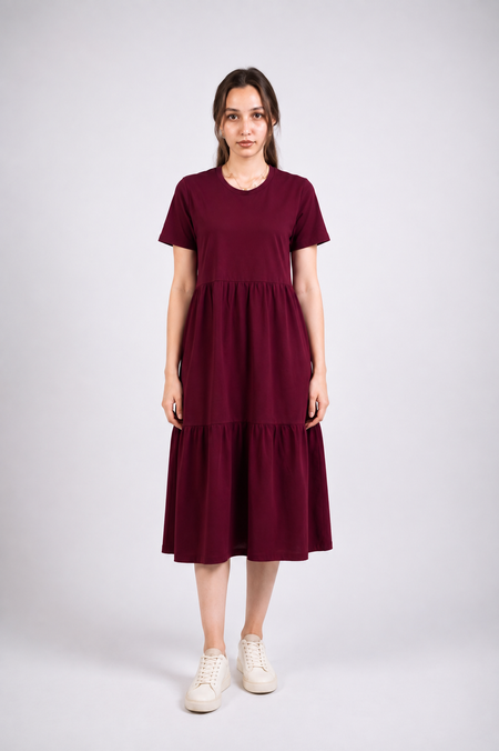 Burgundy Midi Dress