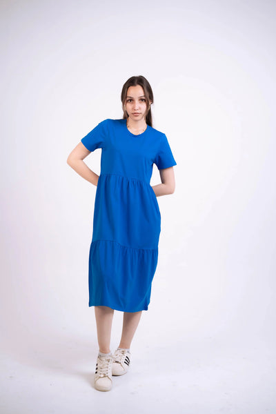 Blue Jersey Midi dress