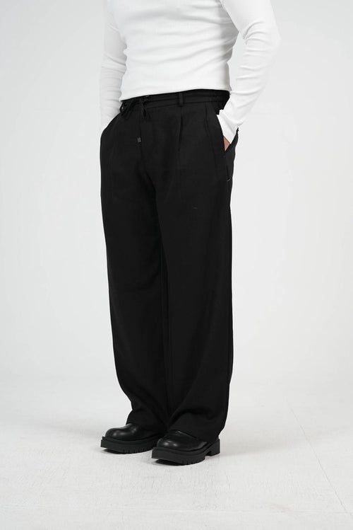 Black Tailored Wide-Leg Pants