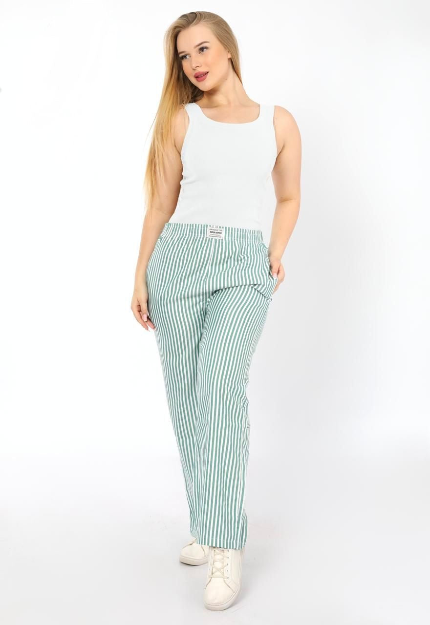 Coastal Stripe Pants – Sage Green