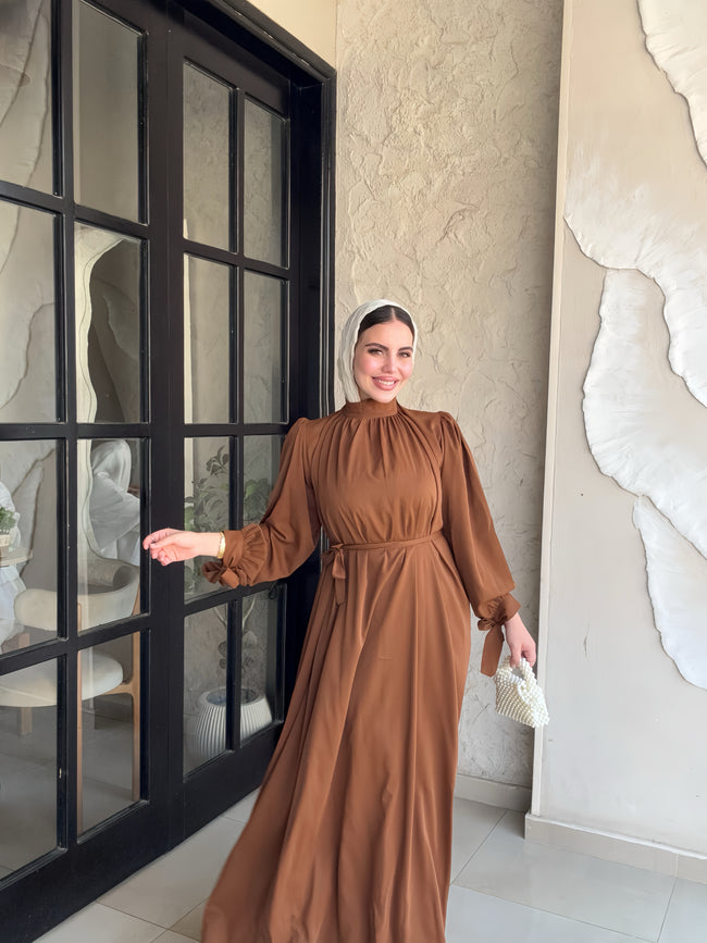 Emerald Grace Maxi Dress | Mocha Brown