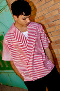 Noir Wrap Stripe Shirt | Crimson Red