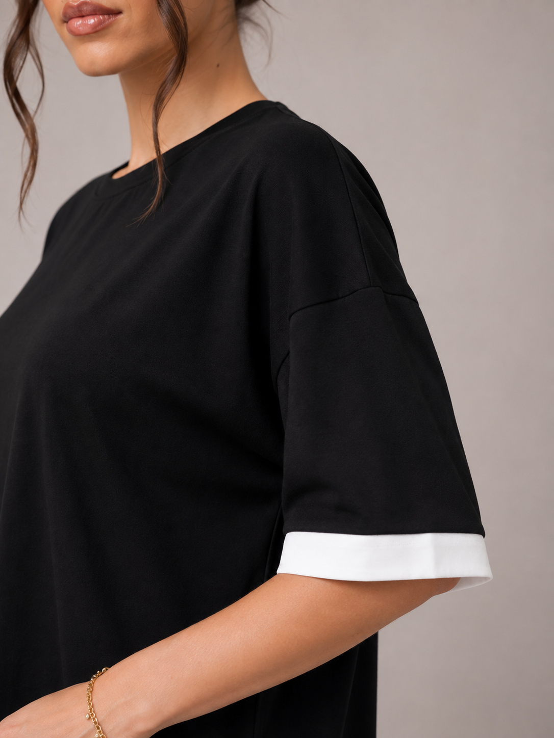 Black white Midi Dress