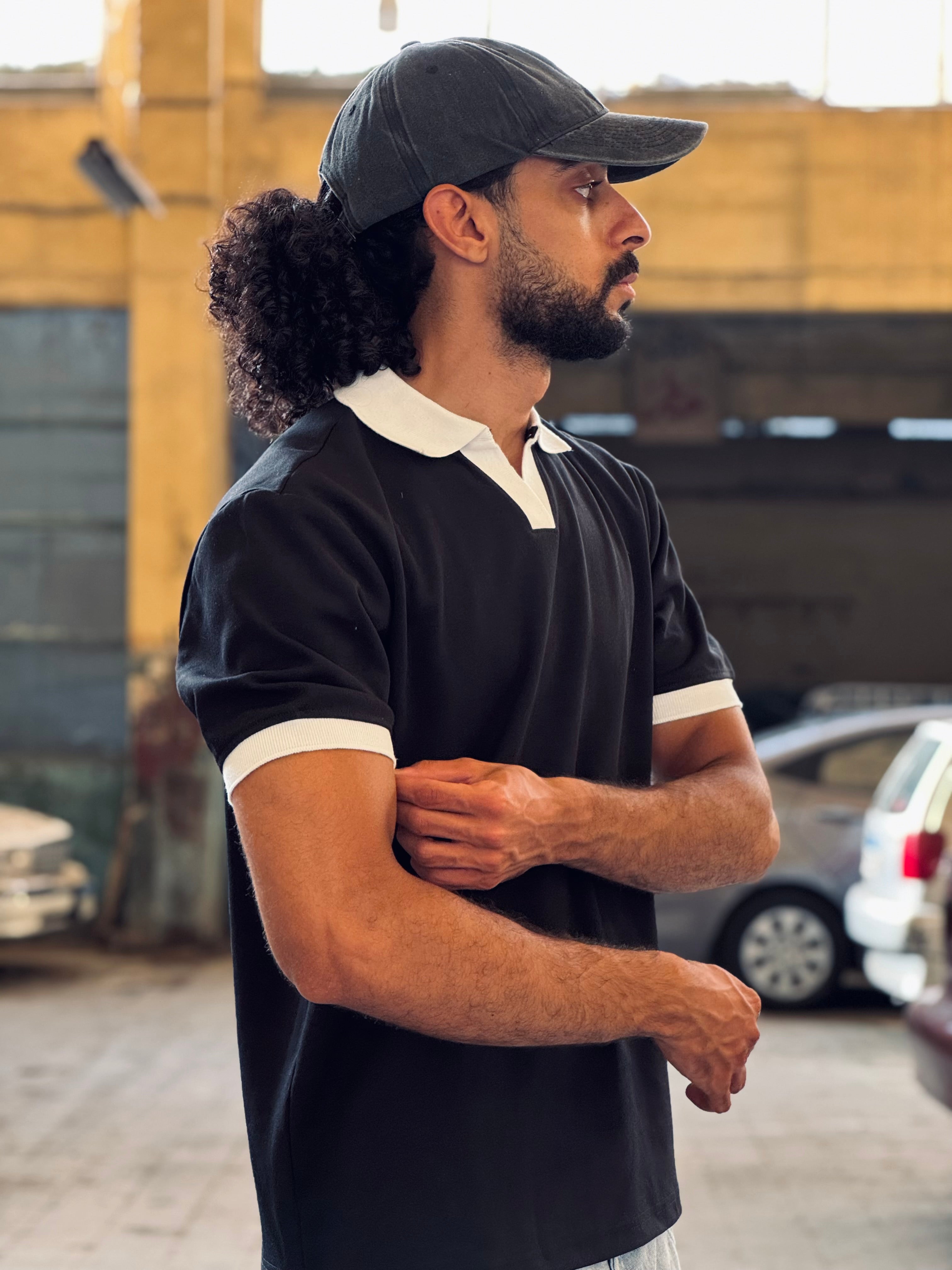 Noir Contrast Polo | Black