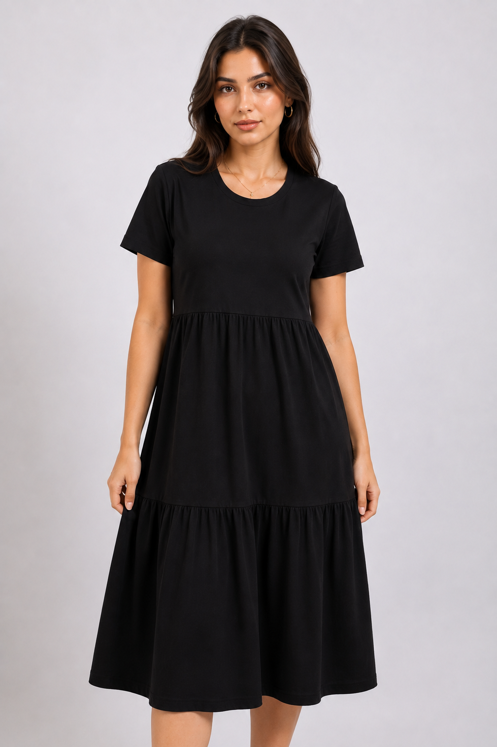 Full Black Midi Dress