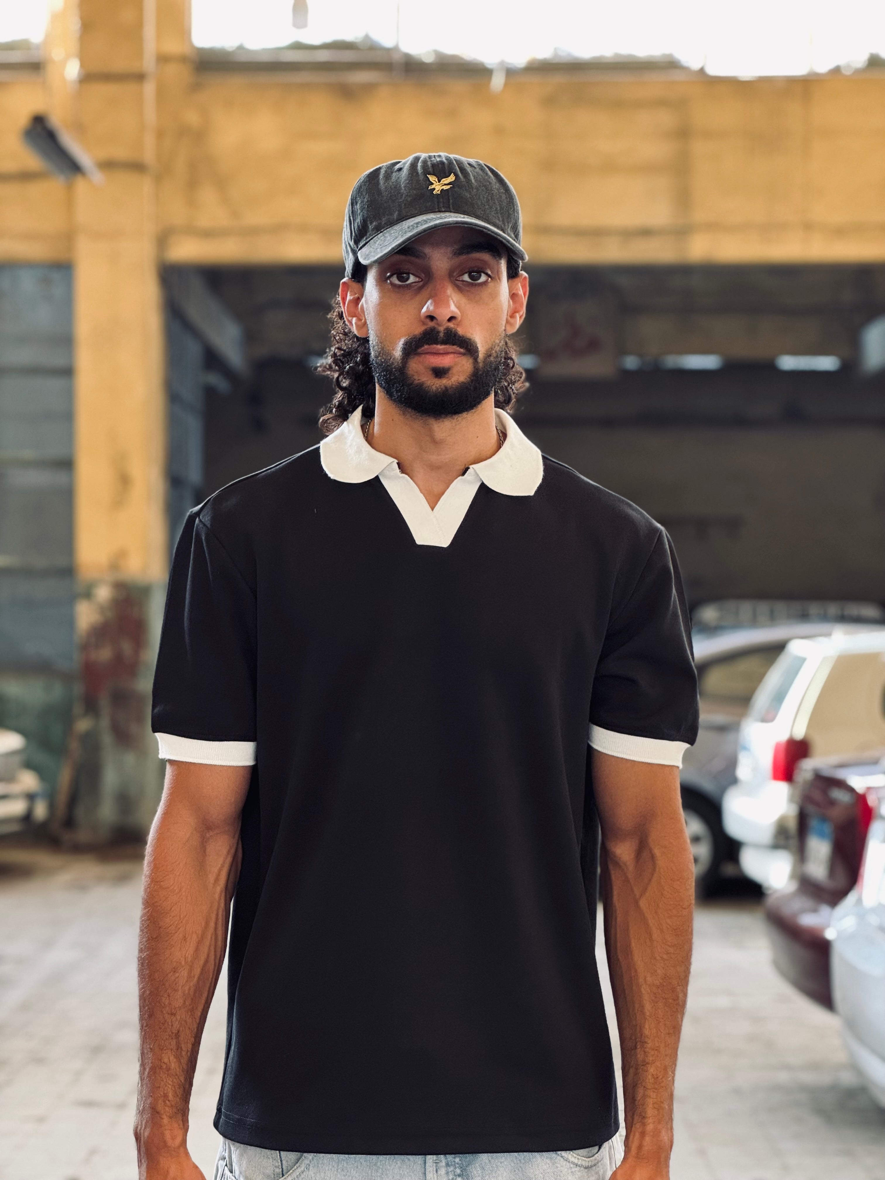 Noir Contrast Polo | Black