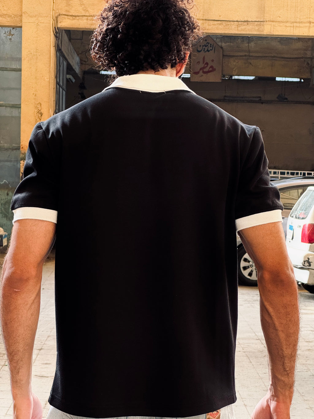 Noir Contrast Polo | Black