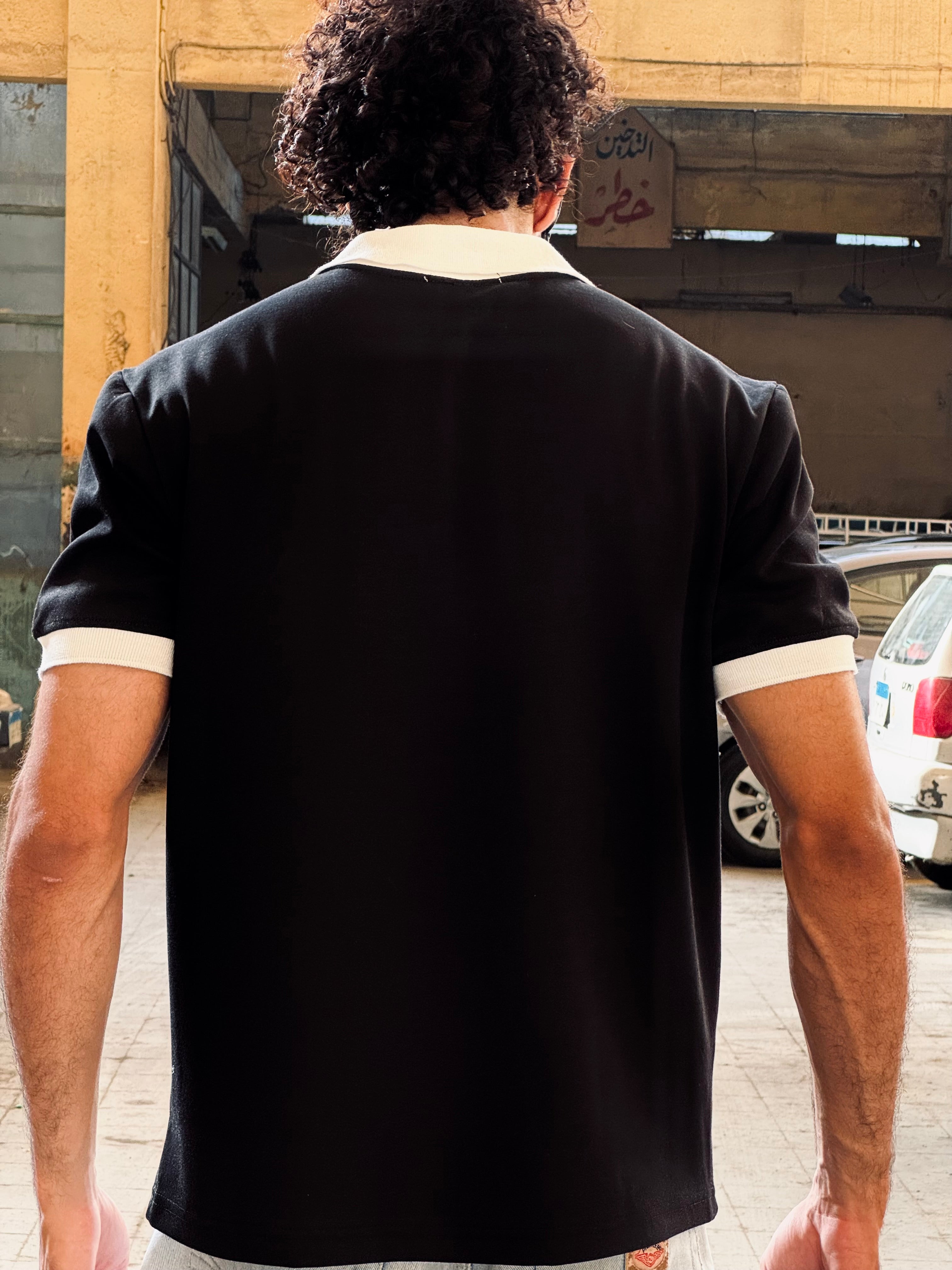 Noir Contrast Polo | Black