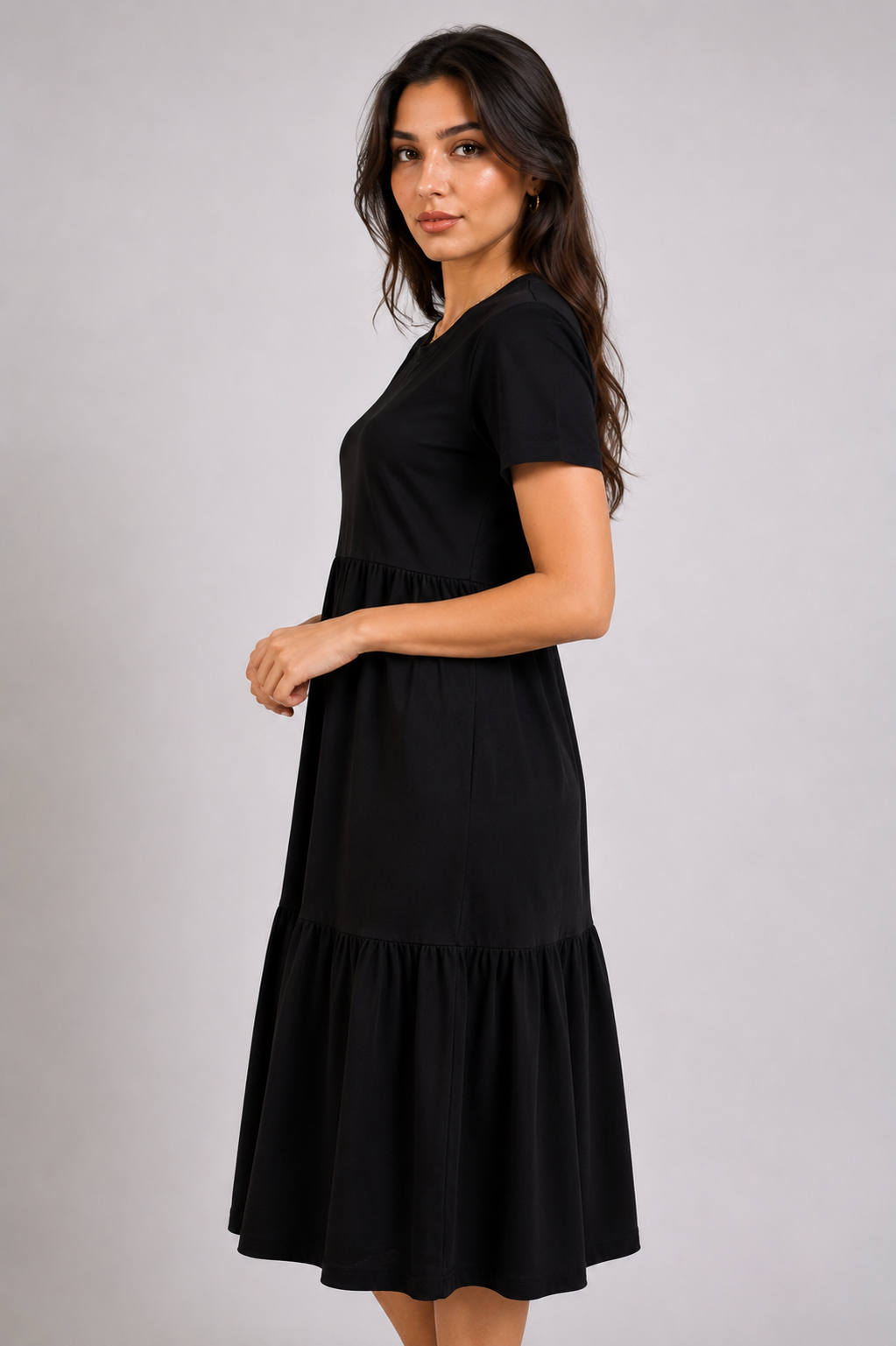 Full Black Midi Dress