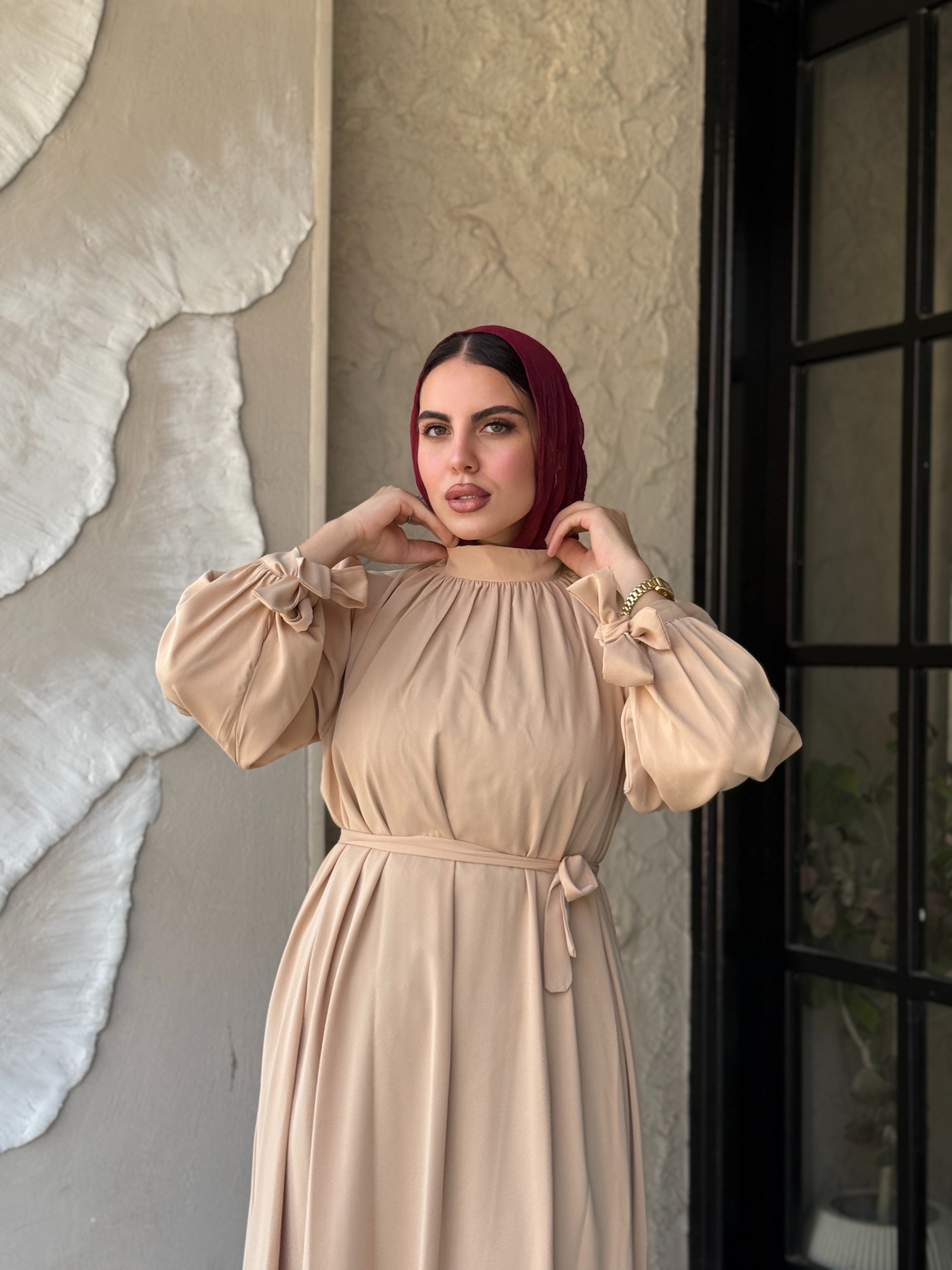 Emerald Grace Maxi Dress | Champagne Beige
