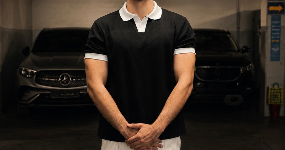Noir Contrast Polo | Black