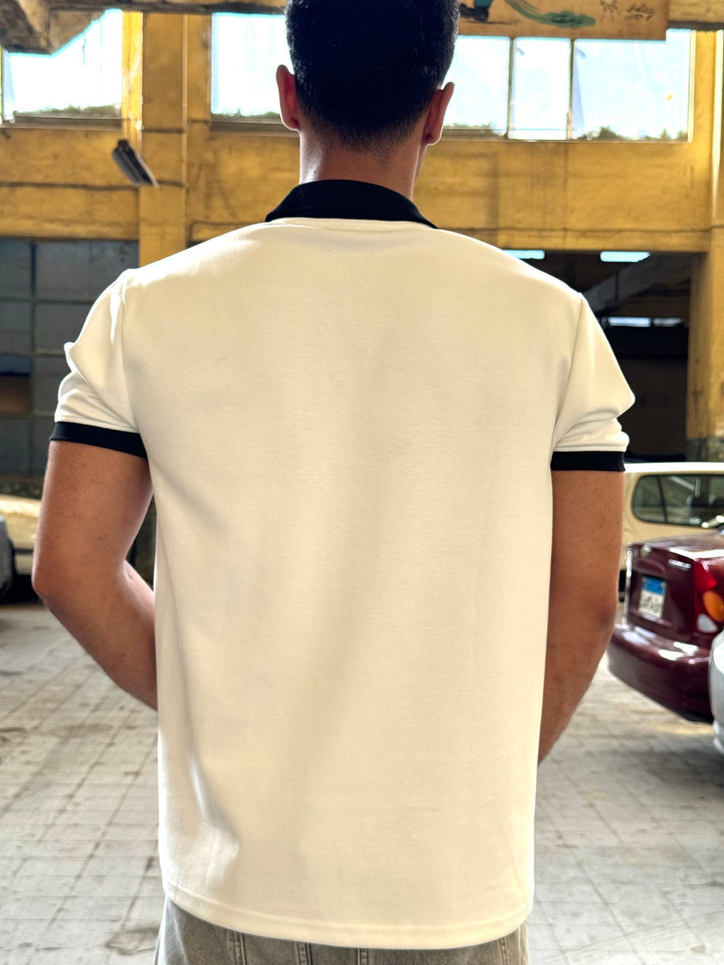 Noir Contrast Polo | White