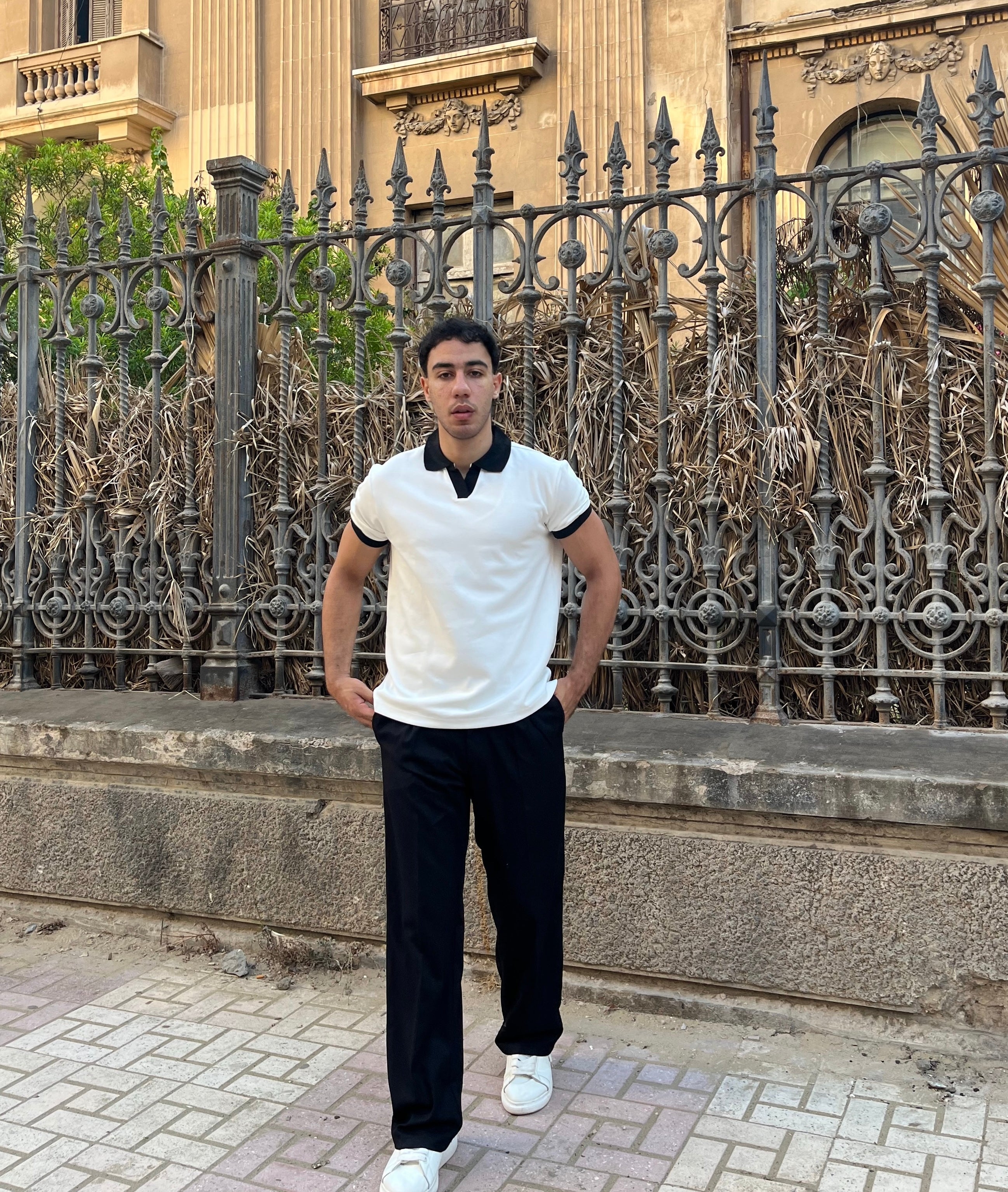 Noir Contrast Polo | White