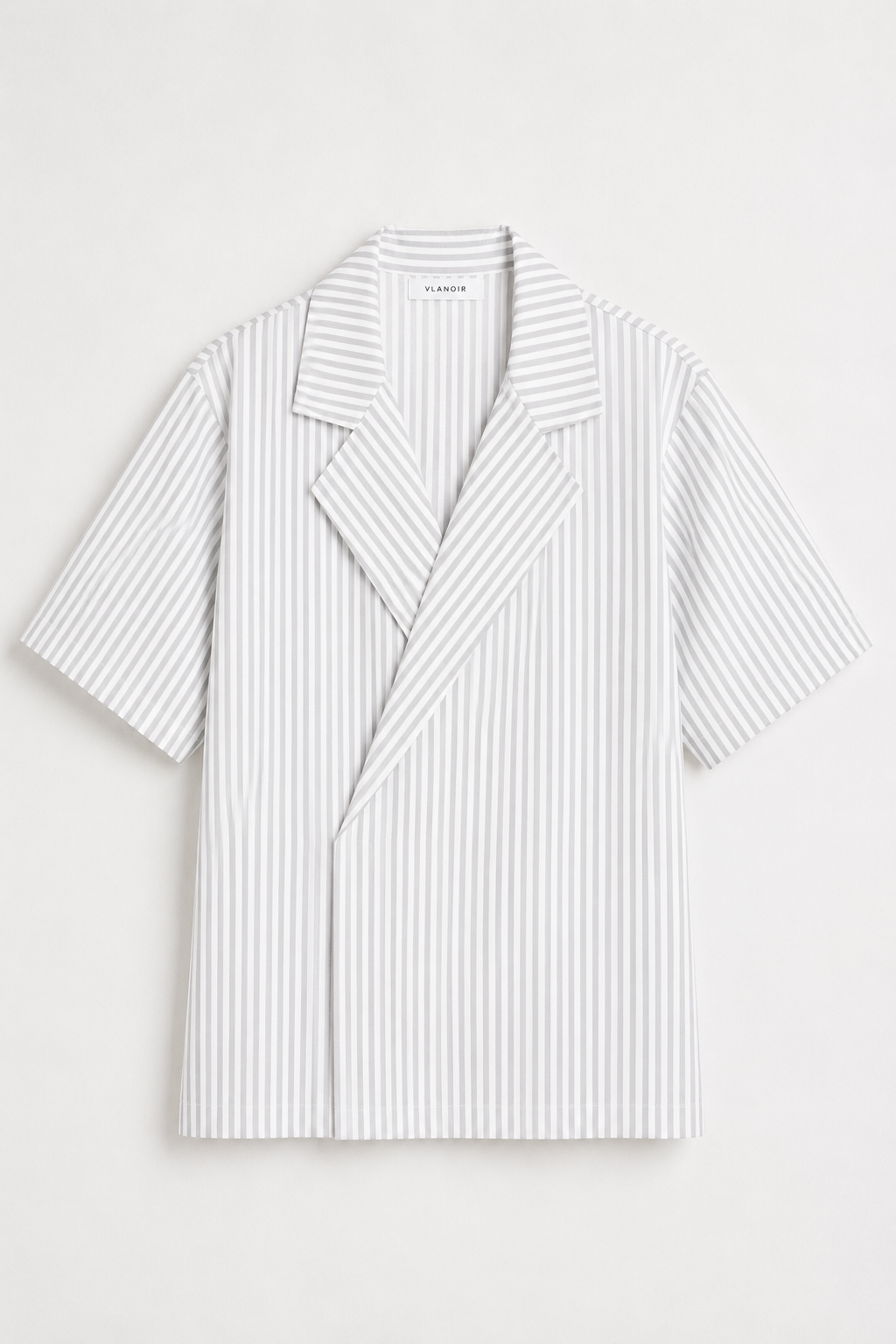 Noir Wrap Stripe Shirt | Light Grey & White