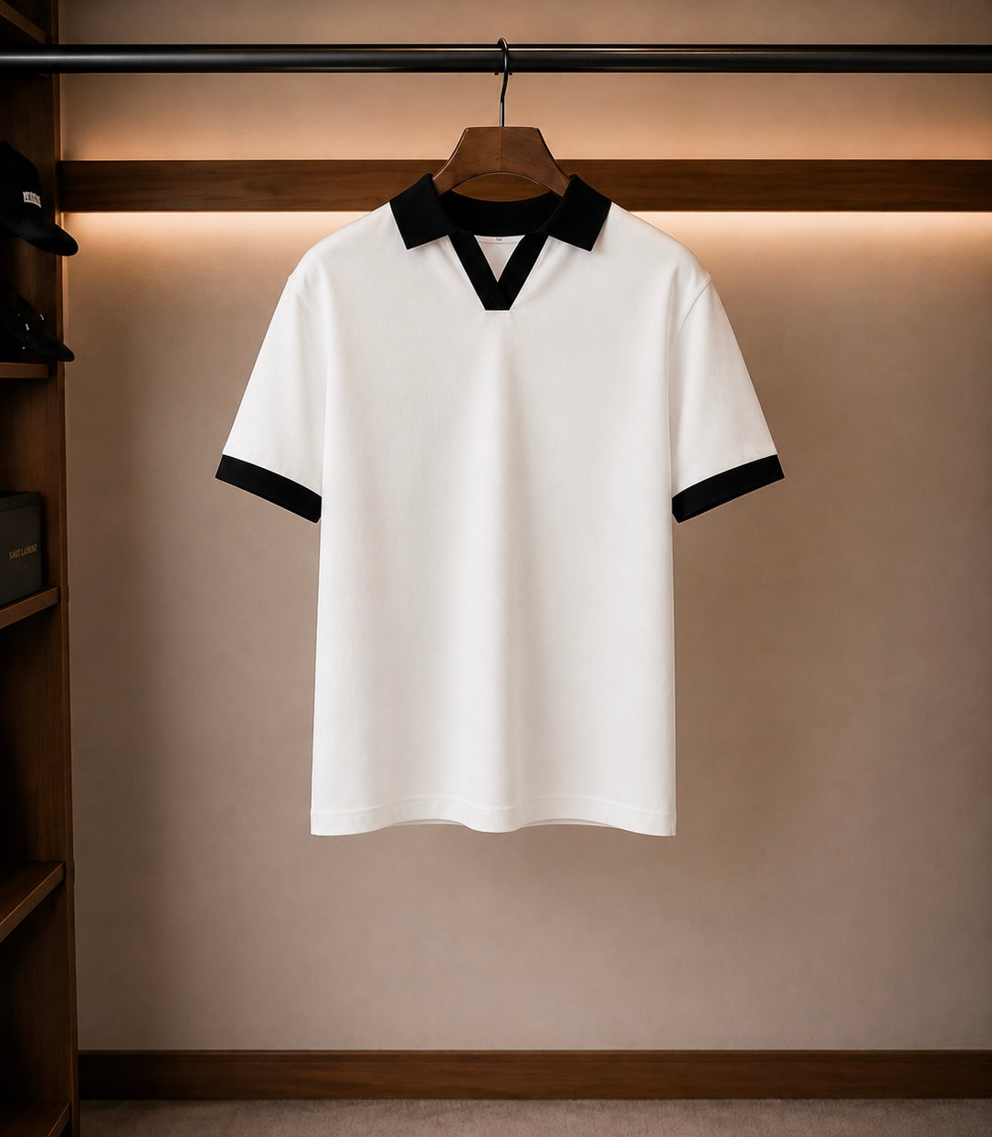 Noir Contrast Polo | White