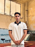 Noir Contrast Polo | White