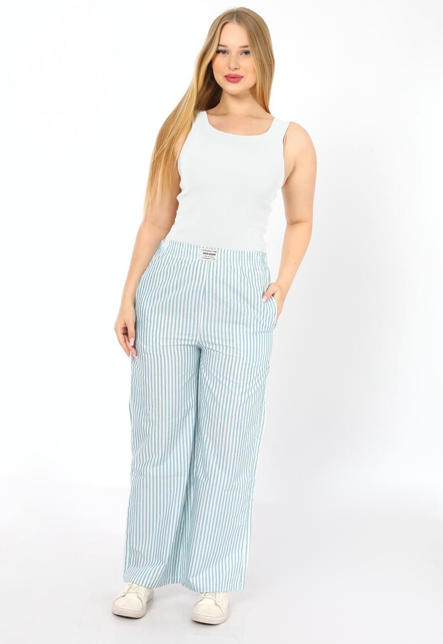 Coastal Stripe Pants – Powder Blue
