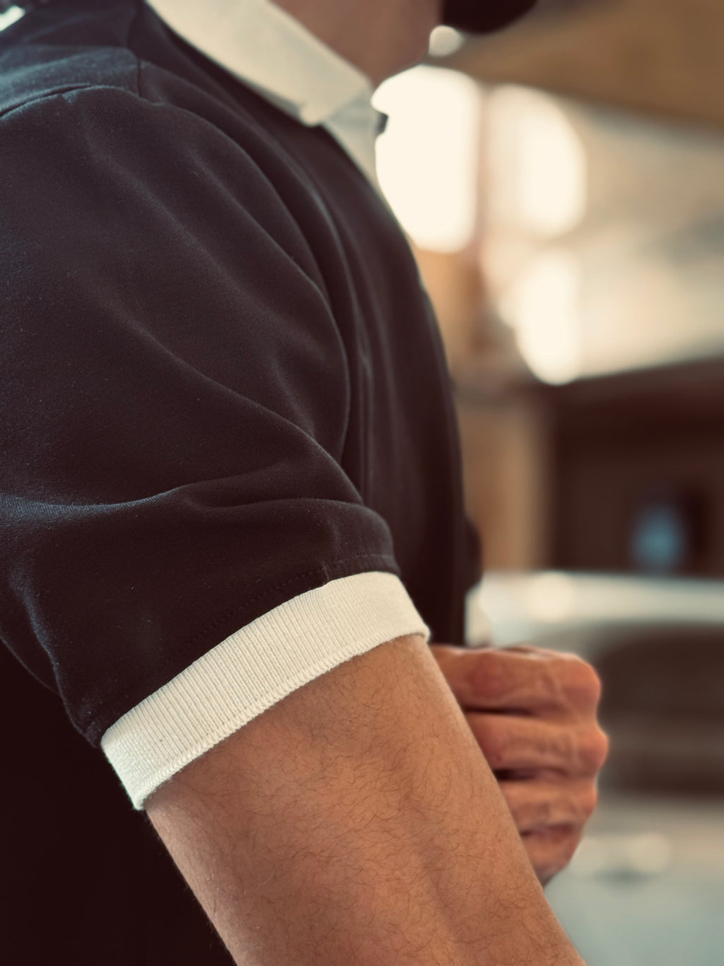 Noir Contrast Polo | Black