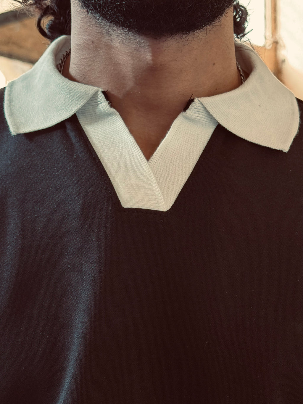 Noir Contrast Polo | Black