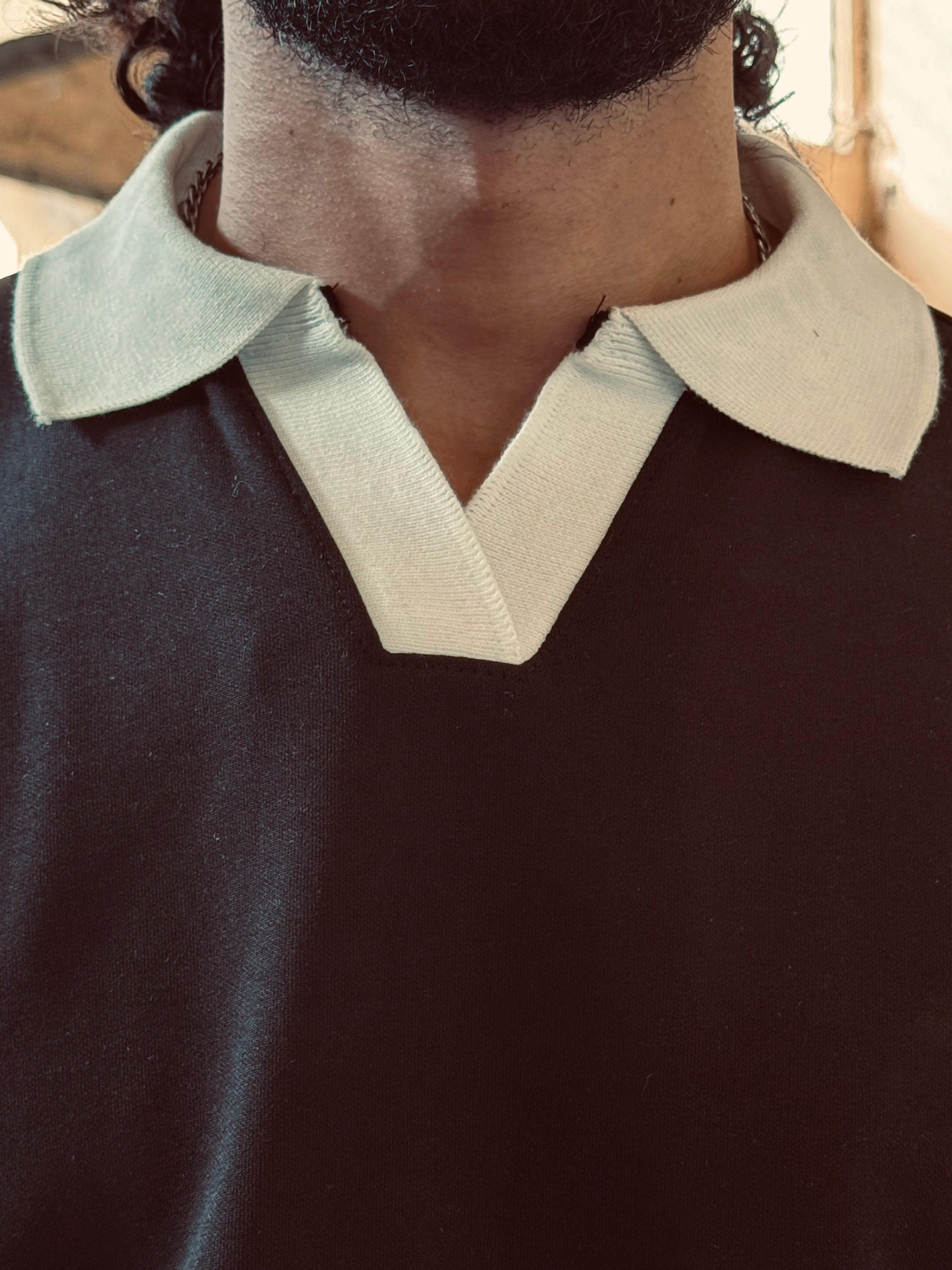 Noir Contrast Polo | Black