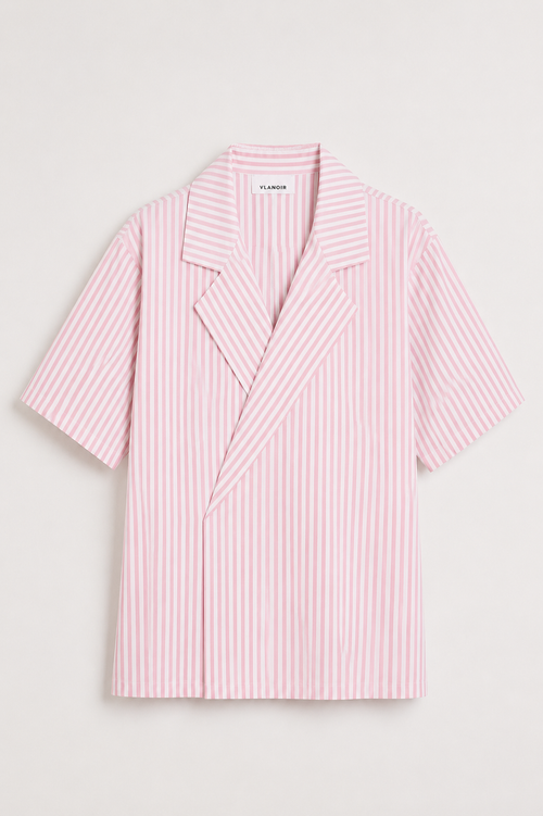 Noir Wrap Stripe Shirt | Blush Pink