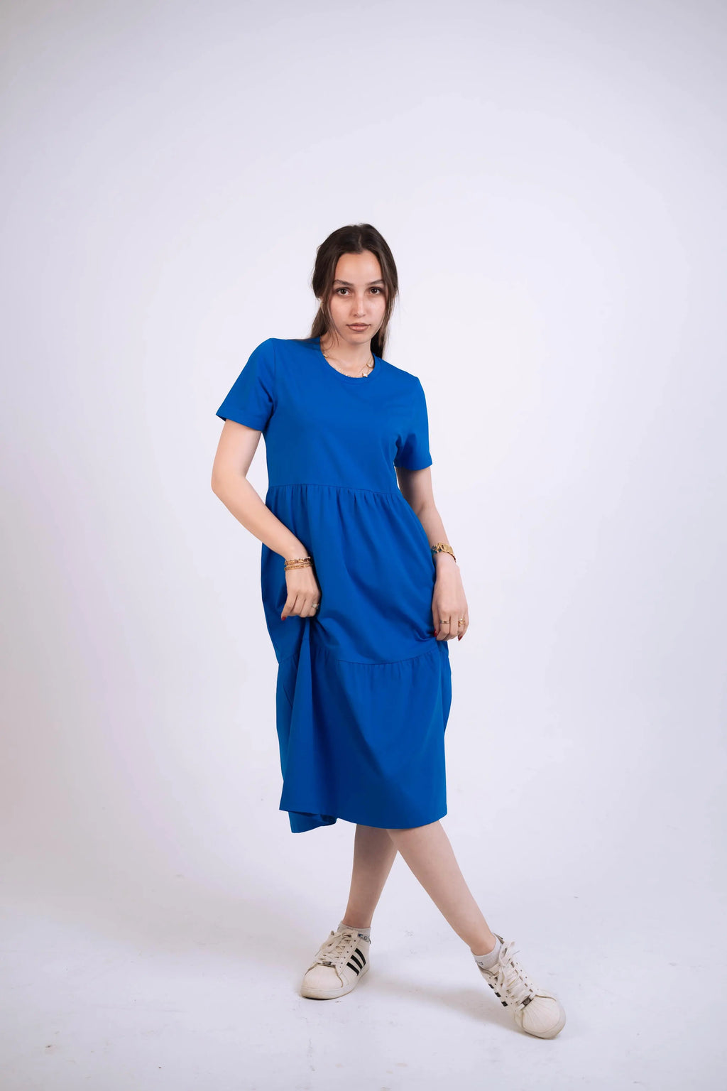 Blue Jersey Midi dress