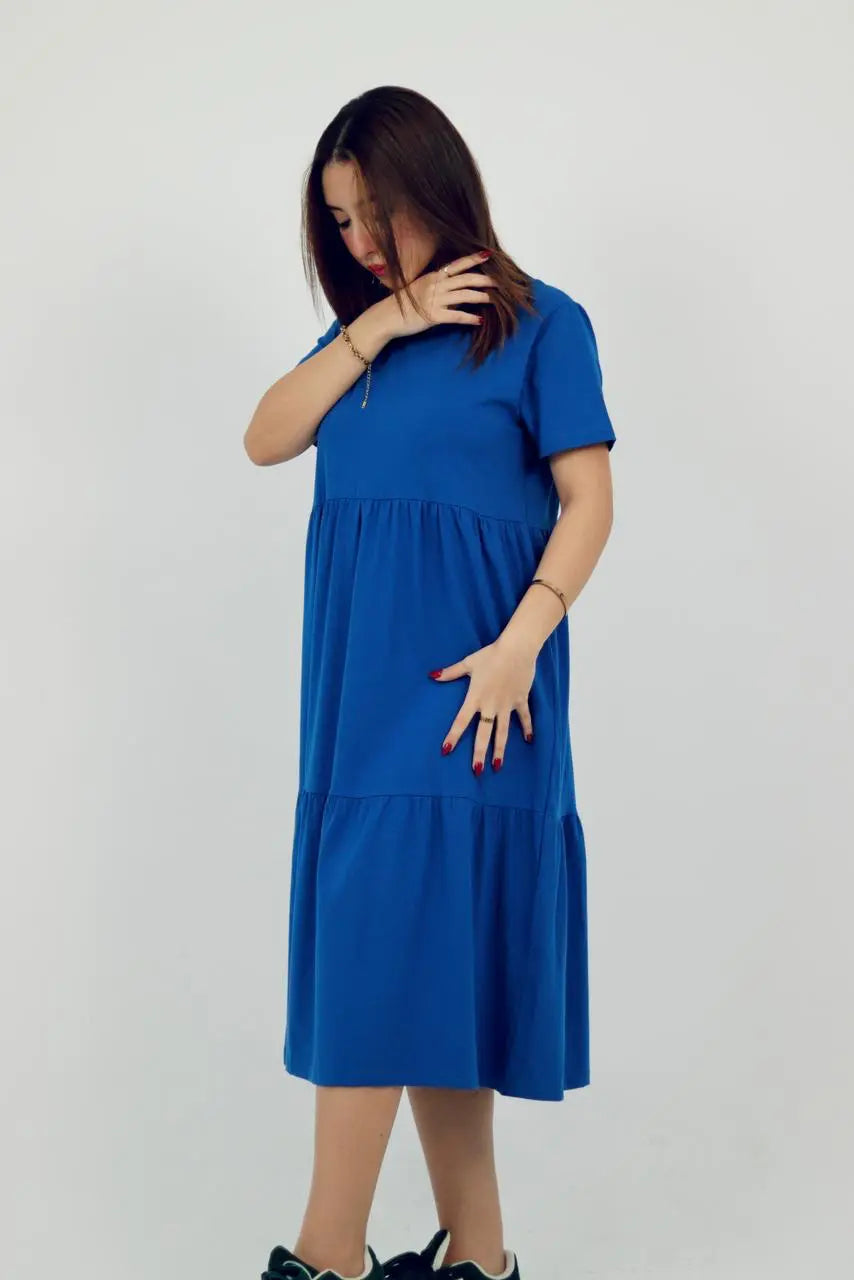 Blue Jersey Midi dress