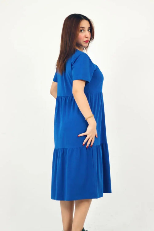 Blue Jersey Midi dress