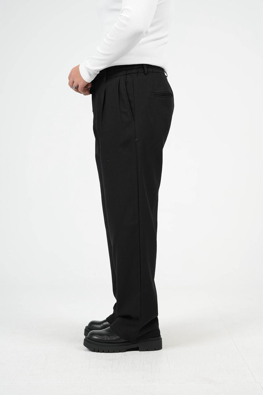 Black Tailored Wide-Leg Pants