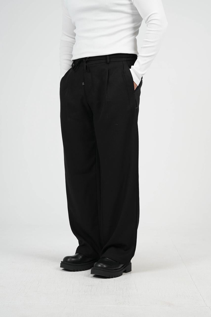 Black Tailored Wide-Leg Pants