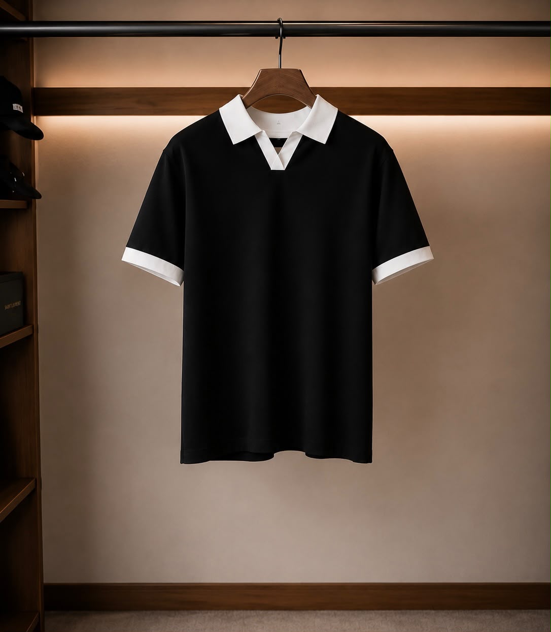 Noir Contrast Polo | Black