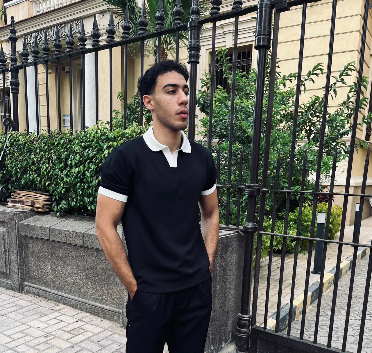 Noir Contrast Polo | Black