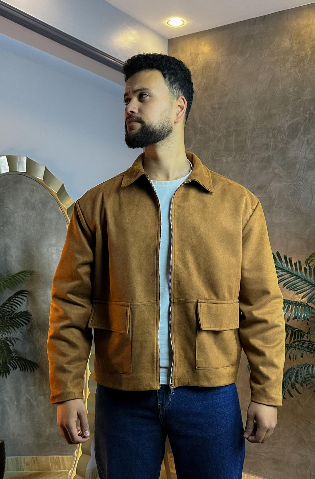 Suede Jacket (Brown)
