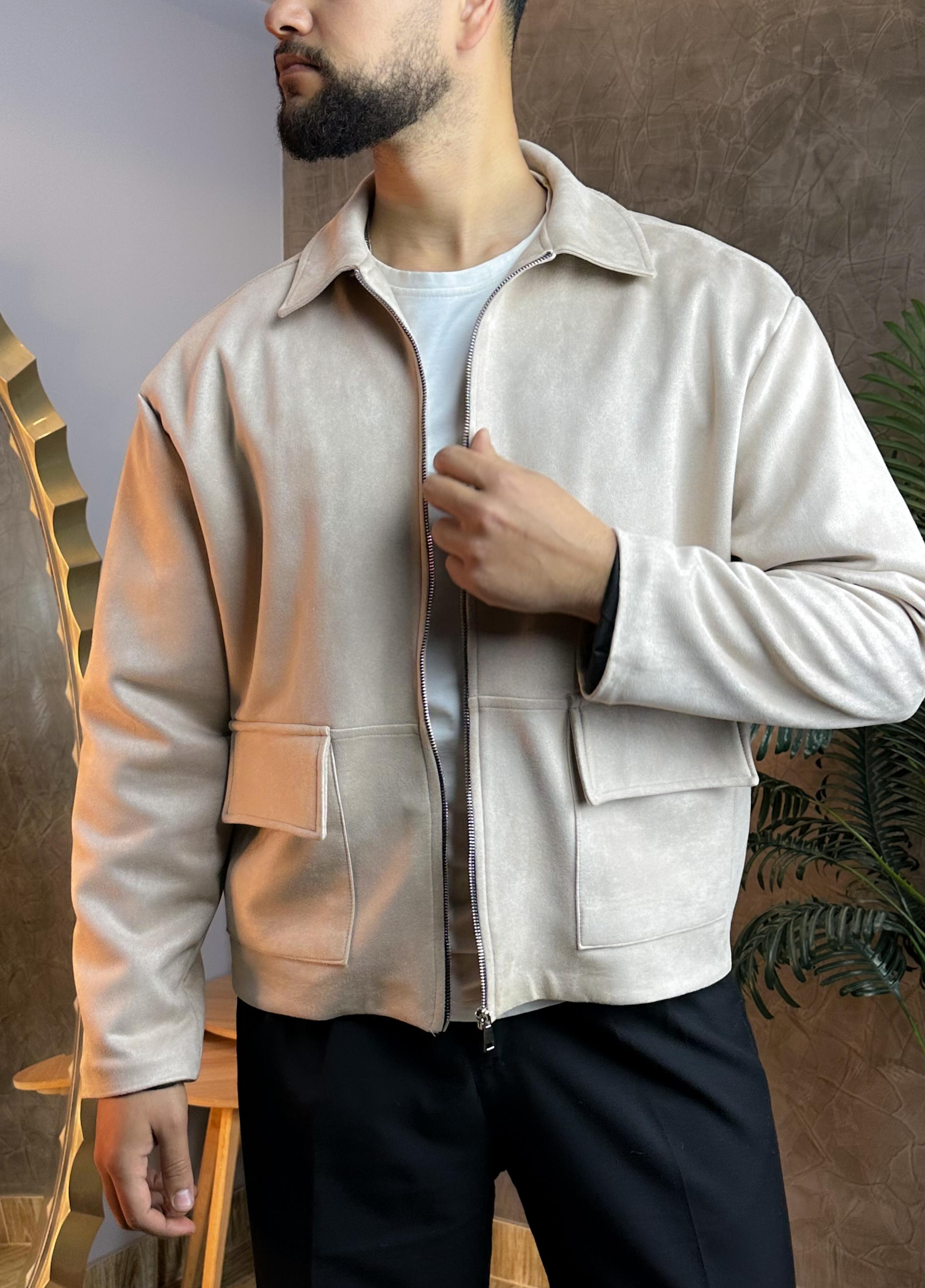 Suede Jacket (Beige)