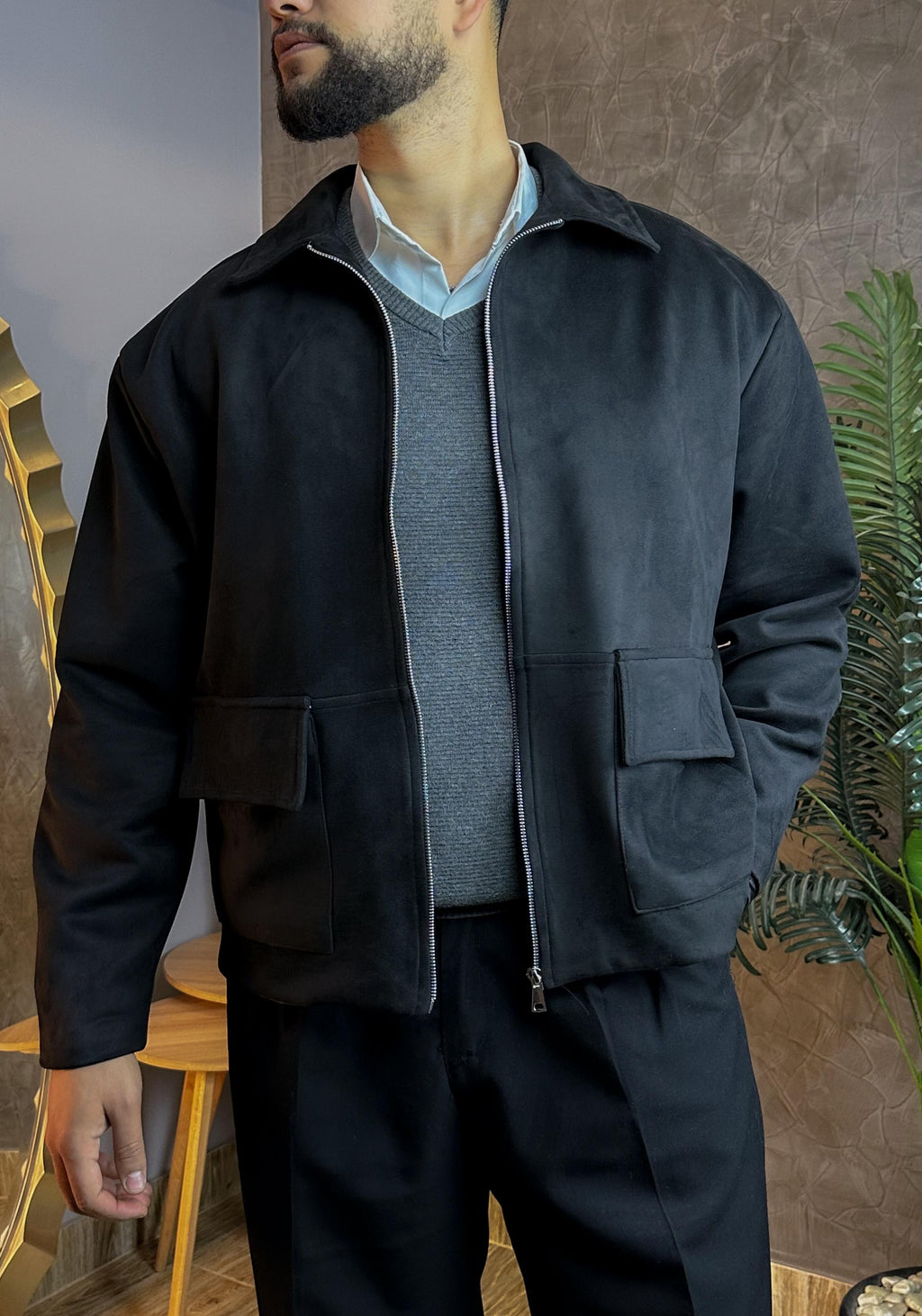 Suede Jacket (Black)
